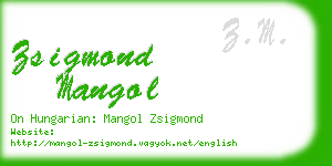 zsigmond mangol business card
